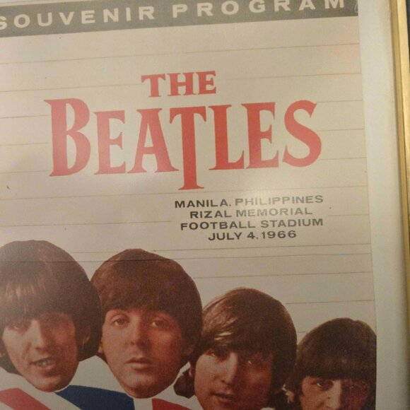 Vintage Framed The Beatles 1966 Manila Concert Poster / Program Cover - Picture 2 of 5